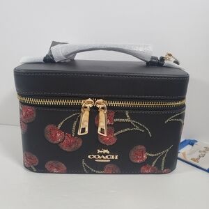 COACH Cosmetic & Make up Case w Cherry Print NWT